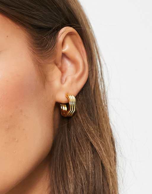 Whistles - Orecchini a cerchio ondulati color oro