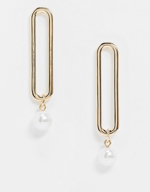 Whistles Ovate Pearl Earrings in gold