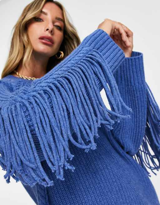 Oversized on sale fringe sweater