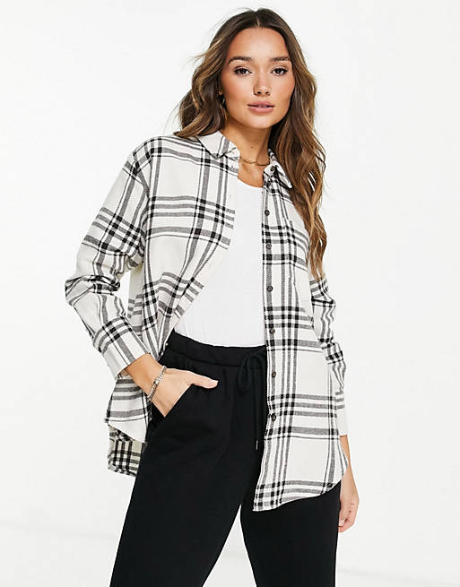 Tops Shirts & Blouses/Whistles oversized shirt in mono check 