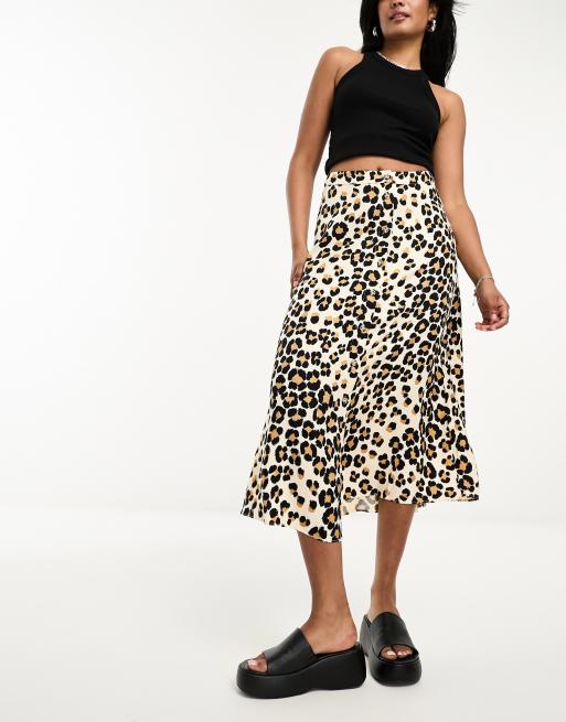 Whistles painted midaxi skirt in leopard print