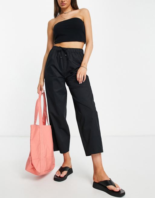 Whistles - Pantaloni con gamba cilindrica neri in popeline