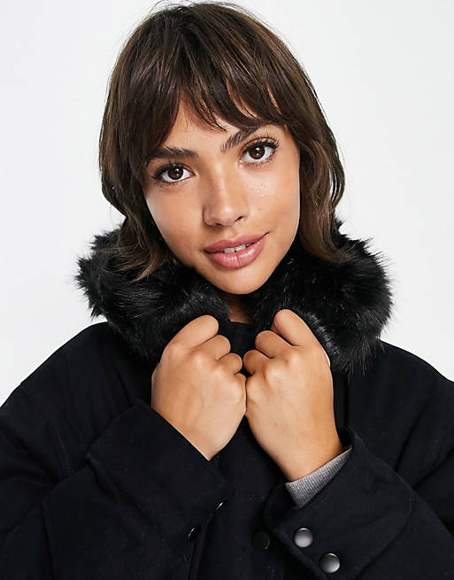  Whistles parka with fur trim in black 