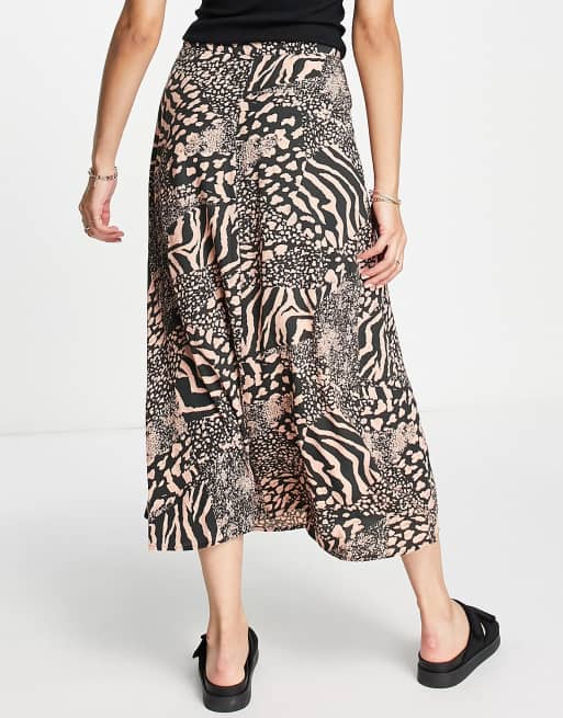 Animal print shop midi skirt quilt