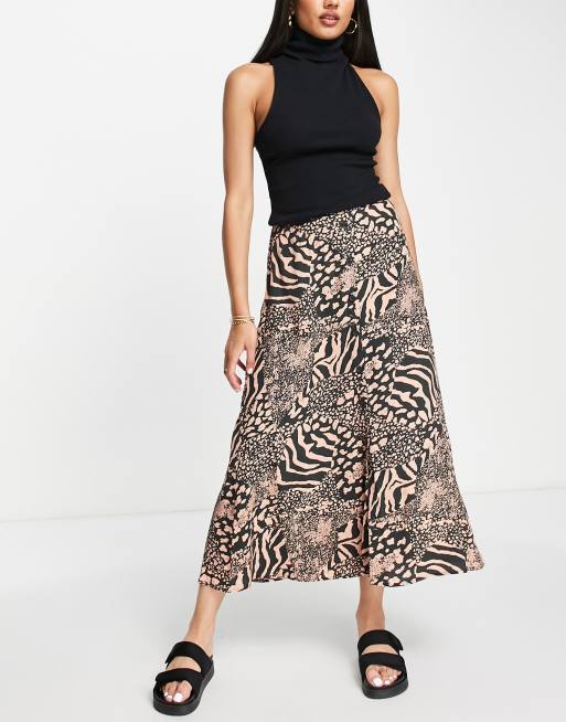 Animal print midi outlet skirt quilt