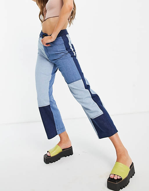 Whistles patchwork jean in blue denim co-ord