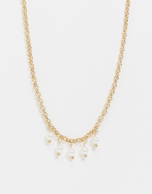 Whistles Pearl choker in gold