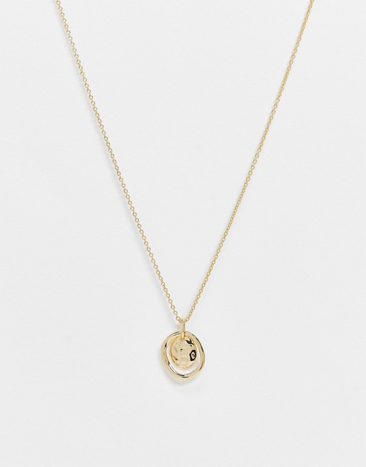 Whistles pendant necklace in gold