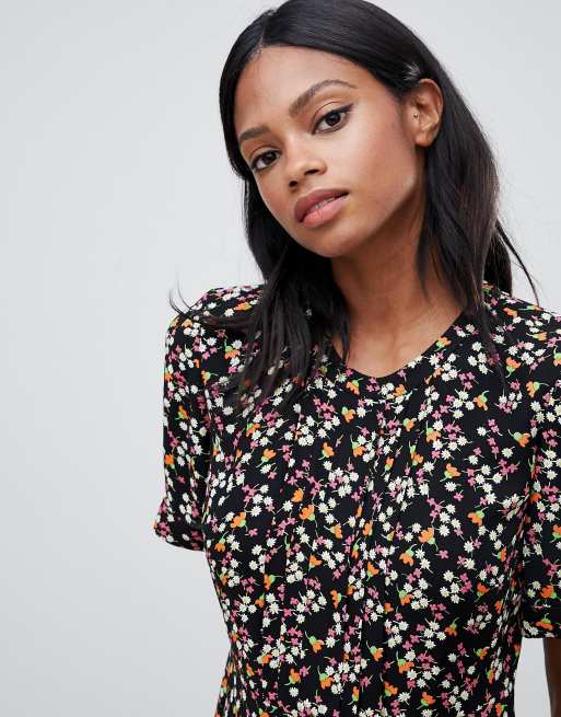 Whistles Peony Print Flippy Mini Dress ASOS