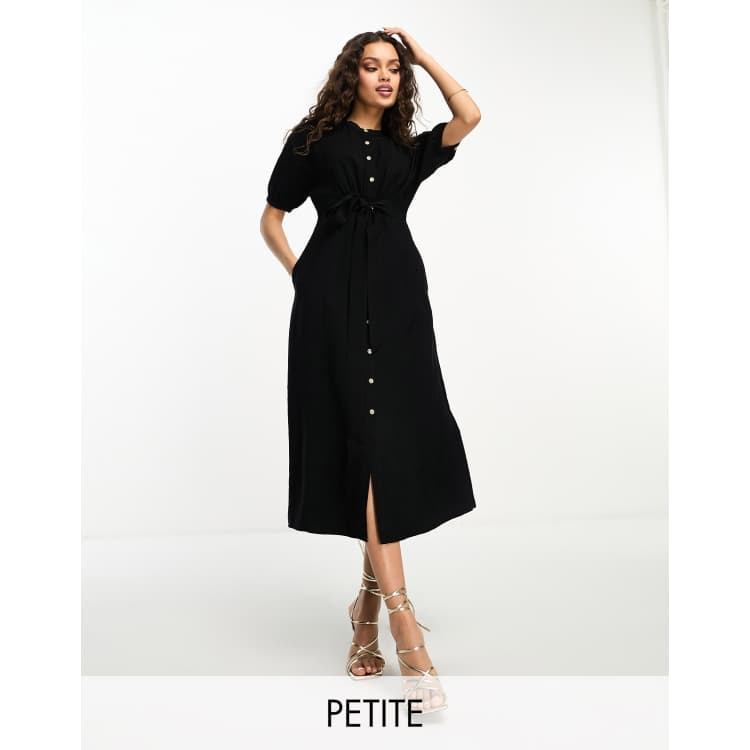whistles belted midi dress Whistles Petite belted midi dress in black