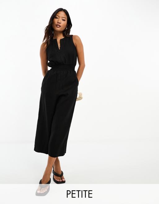 PETITE SLEEVELESS JUMPSUIT, Black