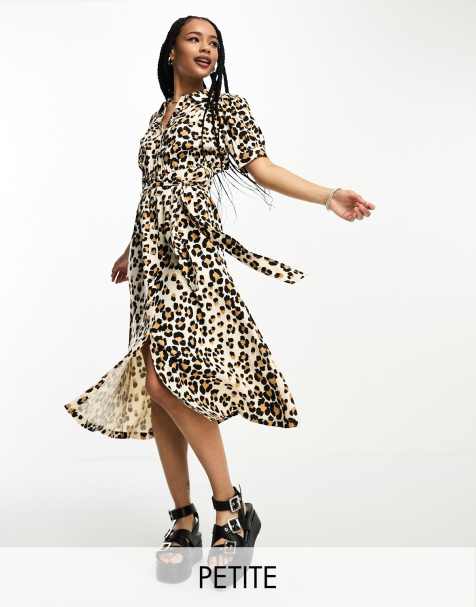 Whistles flippy mini dress in leopard jacquard