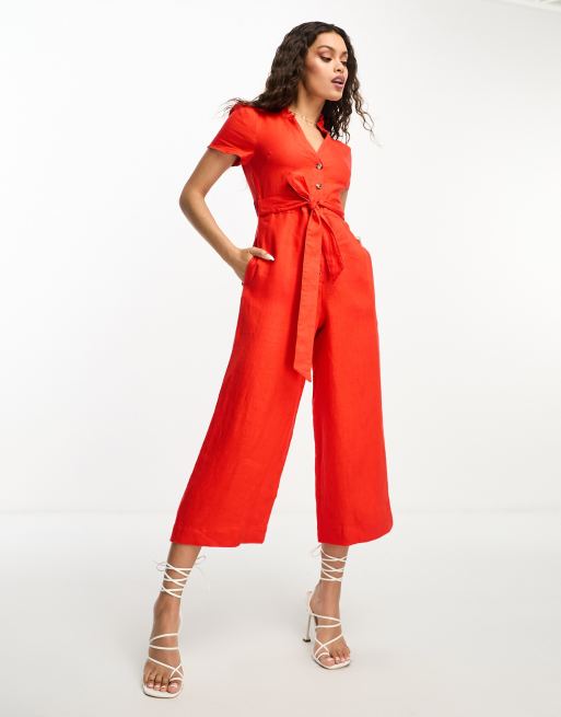 Red Corey Zip Casual Jumpsuit, WHISTLES