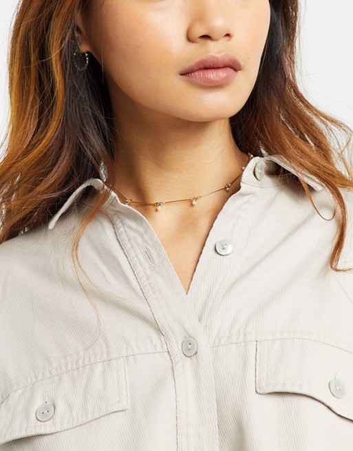 Whistles pip pearl choker necklace in gold