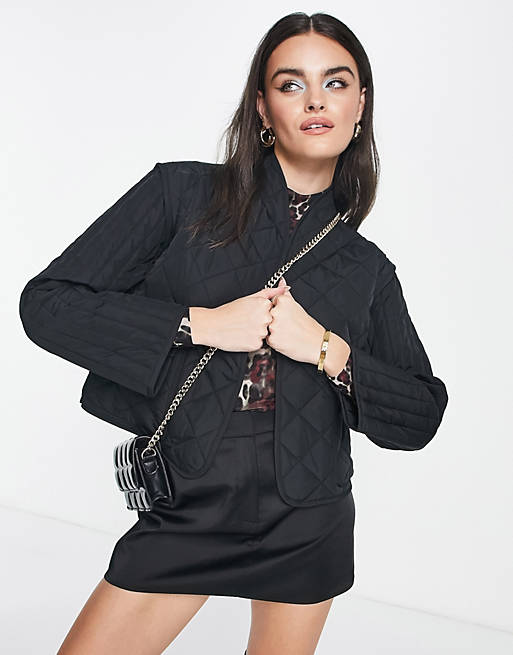 Whistles quilted jacket in black | ASOS