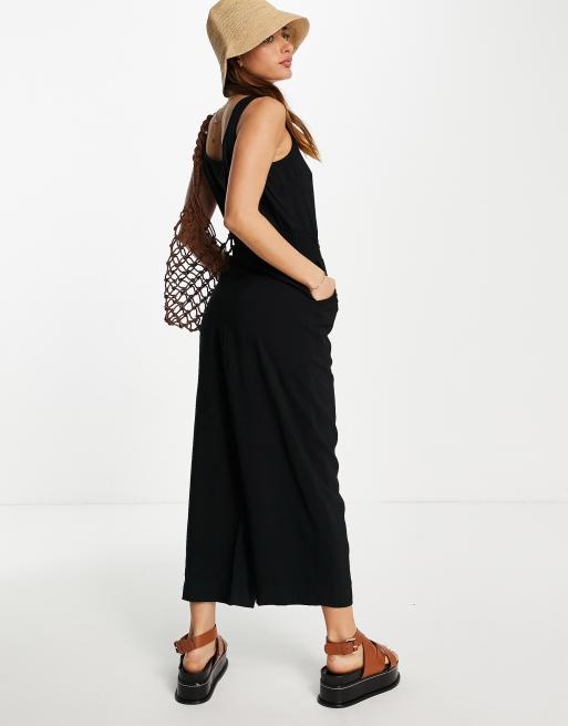 Whistles Quinn casual sleeveless jumpsuit in black