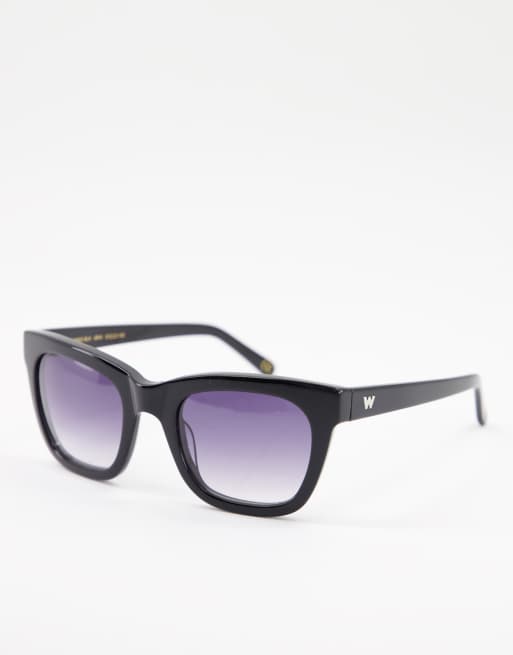 Whistles rectangle lens sunglasses with black frame