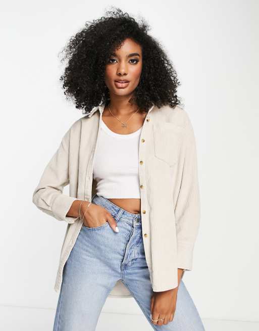 Whistles relaxed corduroy shirt in grey
