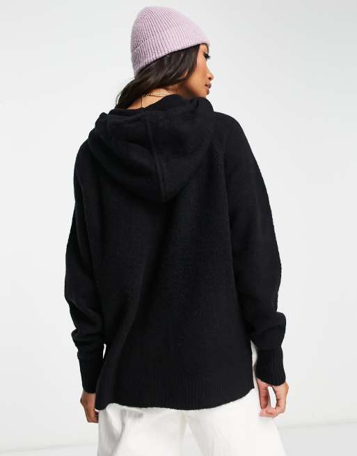 Black Ribbed Knitted Hoodie, WHISTLES