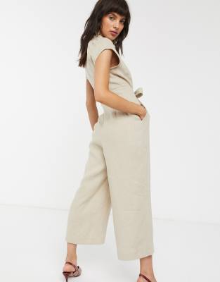 sana linen button jumpsuit