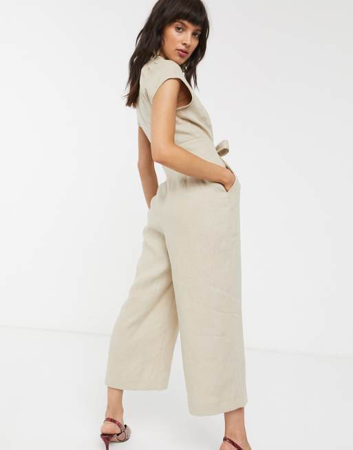 Sana linen best sale button jumpsuit