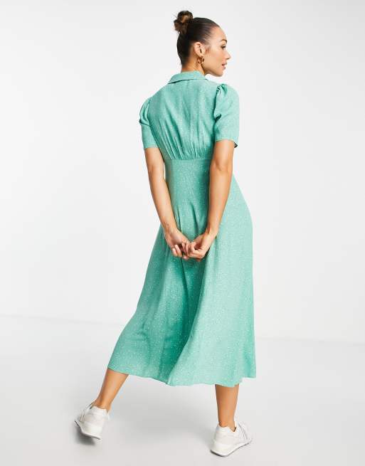 Whistles green outlet midi dress