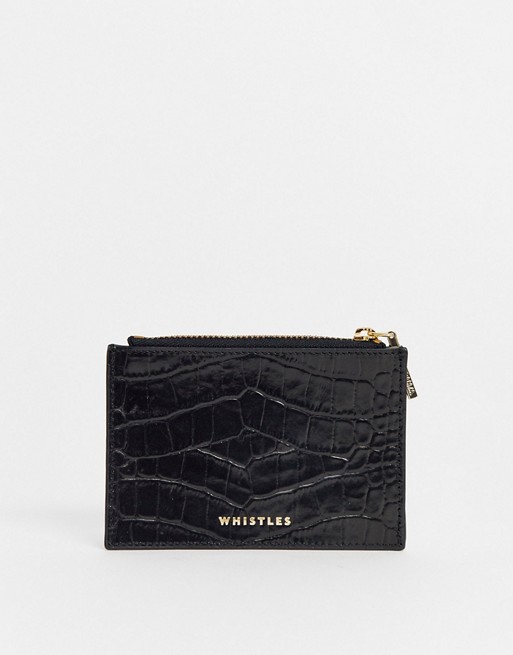 Whistles shiny croc leather coin purse