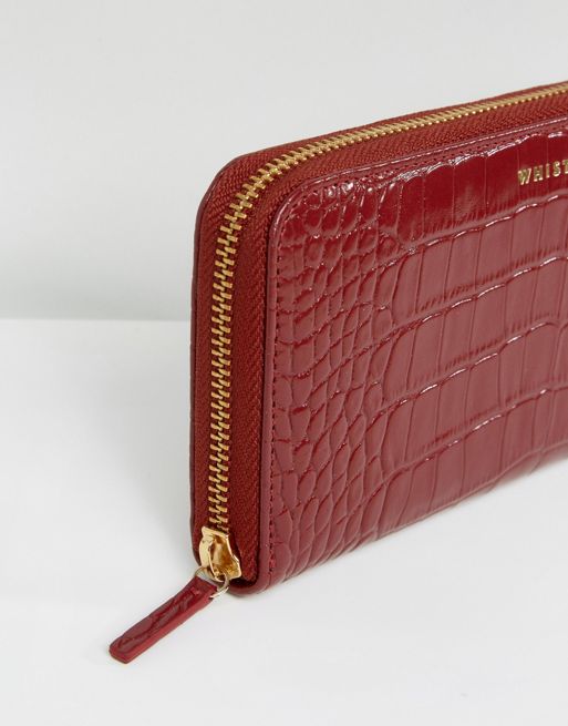 Zippy Wallet XL red shiny alligator