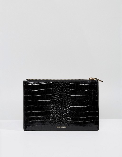 Whistles Shiny Croc Small Clutch