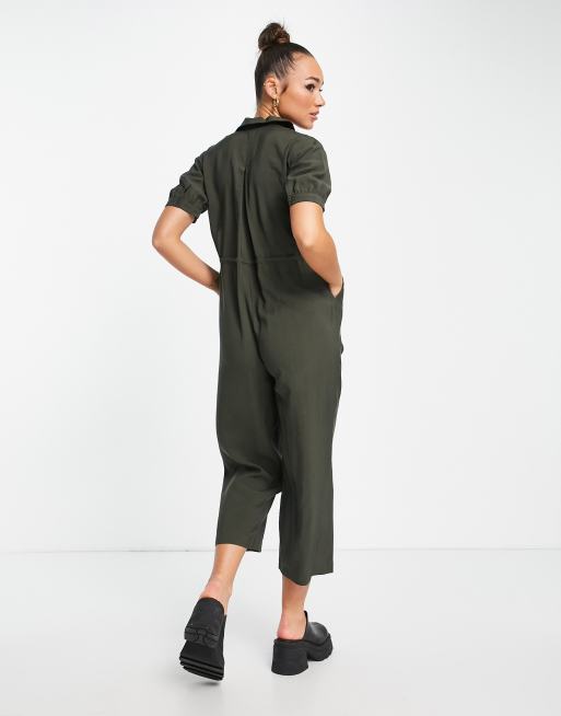 Whistles short sleeve jumpsuit in khaki, 2 of 4