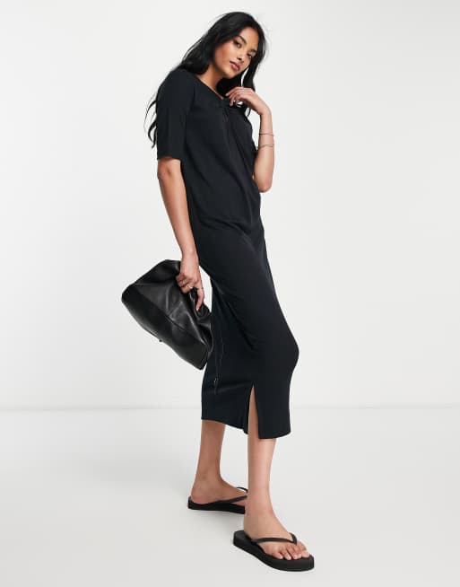 Cotton t store shirt midi dress