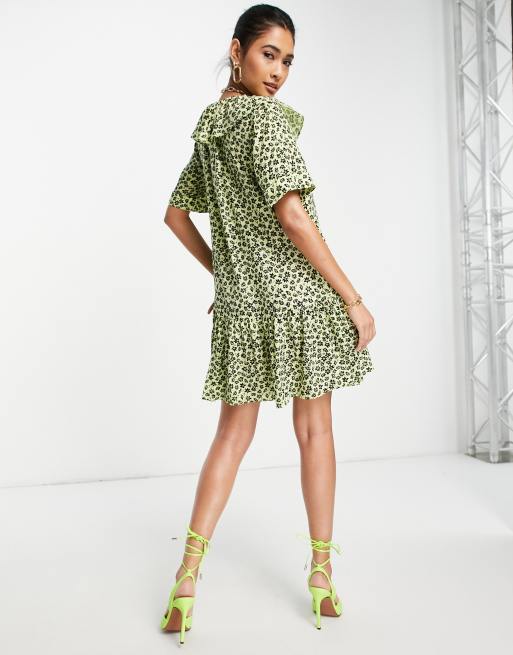 Whistles green 2024 ditsy dress