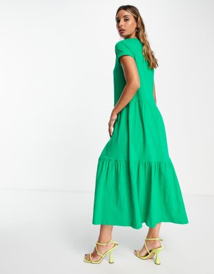 Green Short Tiered Jersey Dress, WHISTLES