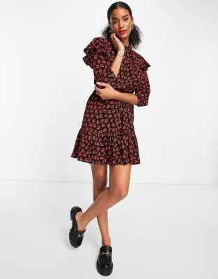 whistles red lace dress