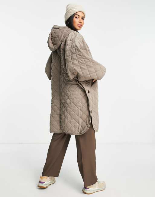 Whistles smocked quilted cape in taupe, 2 of 4