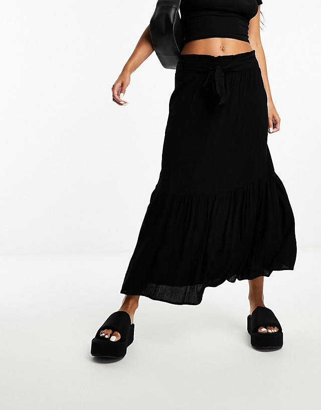 Whistles - smocked waist maxi skirt in black