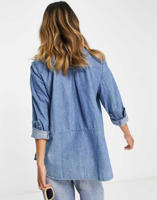 Whistles – Soki – Chambray-Hemdbluse in Mittelblau, 2 von 4