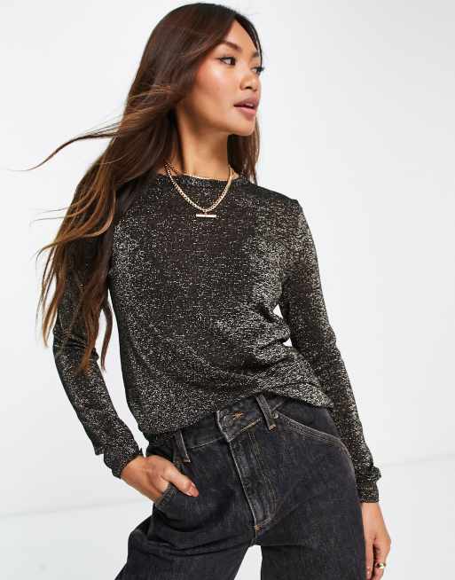 Whistles sparkle knit sweater in silver