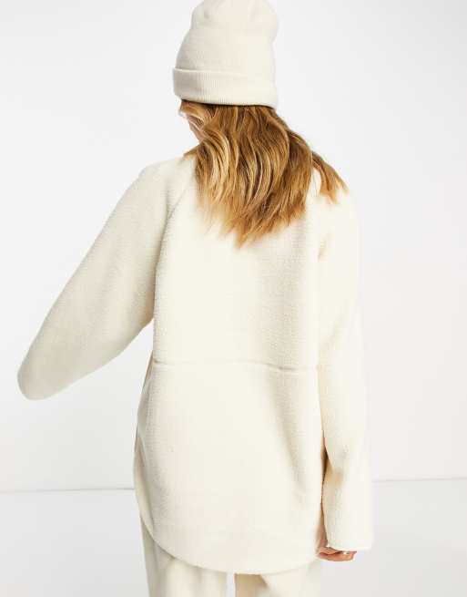 Whistles - Sportjack van fleece met rits in beige, 2 van 4