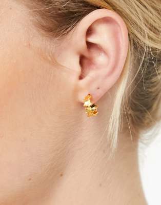 Whistles star hoop earring in gold