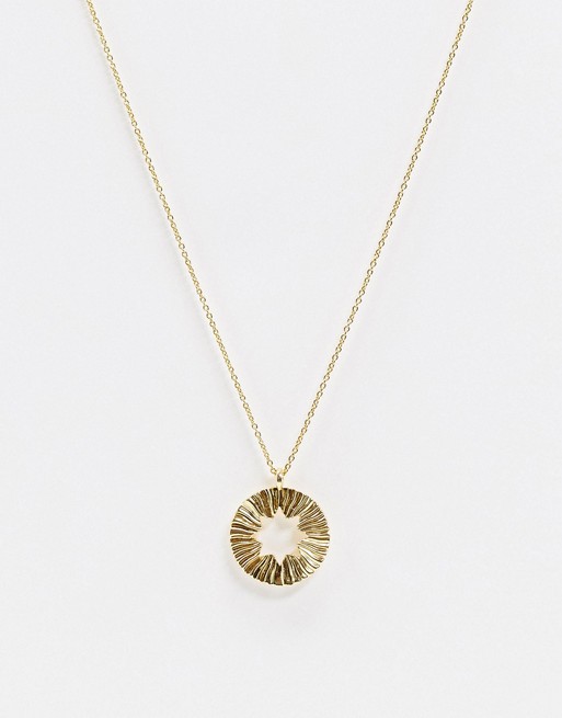 Whistles star textured necklace in gold