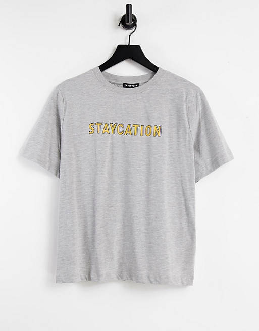  Whistles staycation logo t shirt in grey 