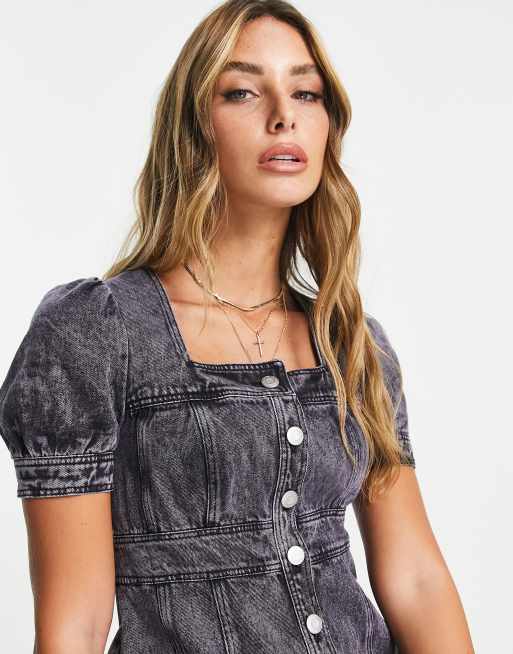 Medium Wash Denim Dress - Halter Mini Dress - Mini Denim Dress - Lulus