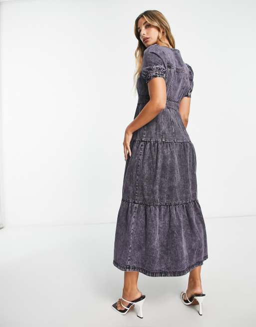 Long maxi outlet denim dress