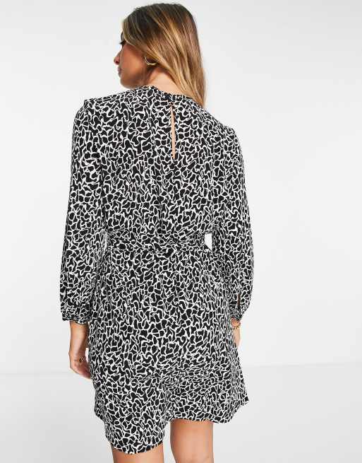 Whistles swirl print belted mini dress in black , 2 of 4