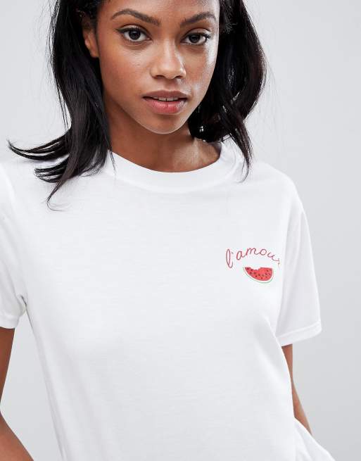 T shirt best sale amour brodé