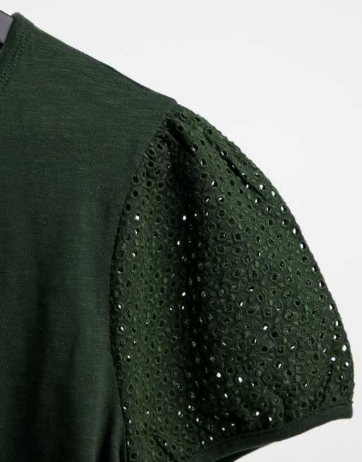 Whistles – T-Shirt mit Puffärmeln mit Lochstickerei, 2 von 4