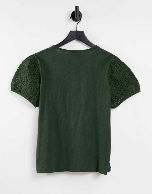 Whistles – T-Shirt mit Puffärmeln mit Lochstickerei, 3 von 4