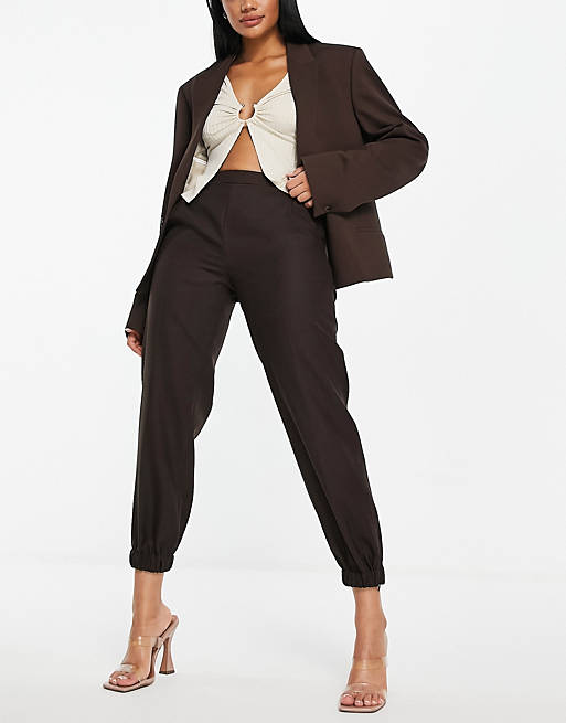 Whistles tapered trousers in chocolate