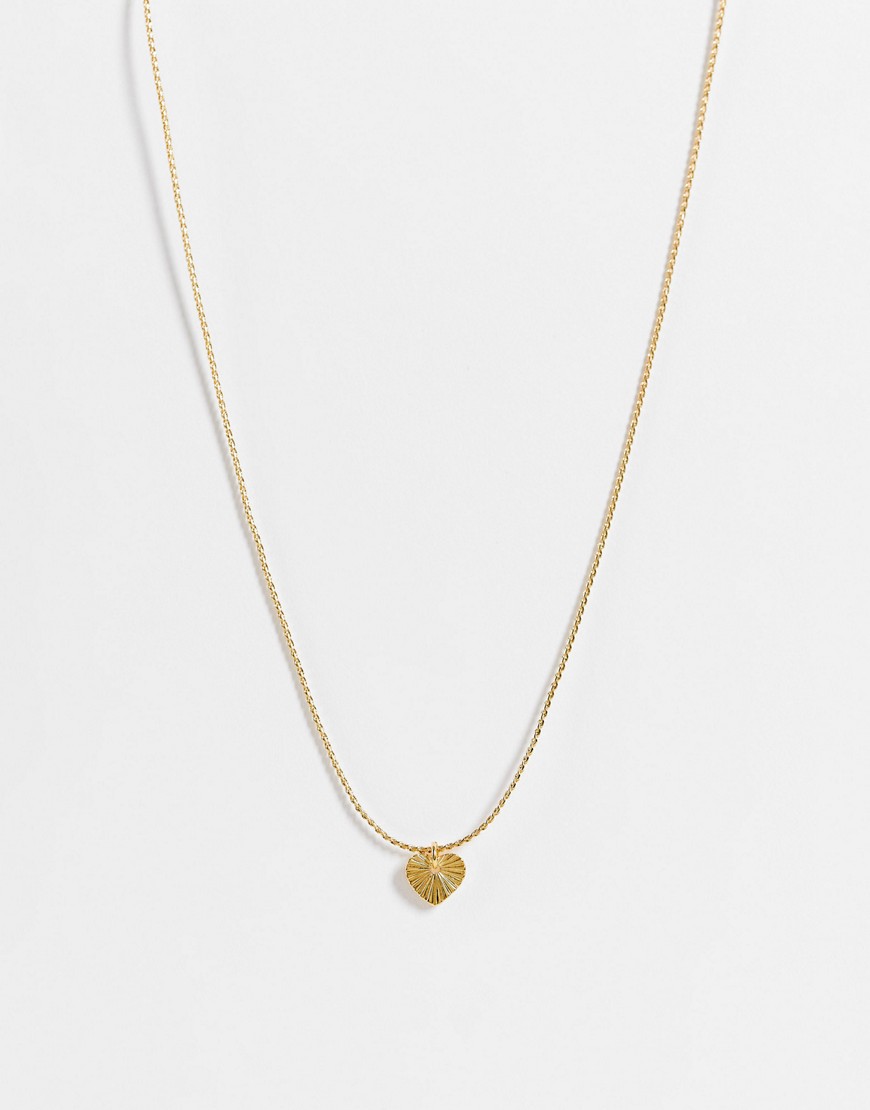 Whistles textured heart necklace in gold